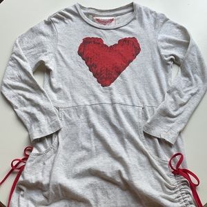 Paper Wings | Gray L/S Knitted Heart Dress | 7